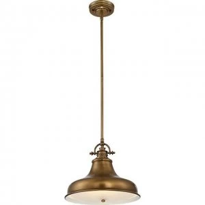 Image of 1 Light Dome Ceiling Pendant Weathered brass, E27