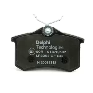 Image of DELPHI Brake pad set VW,AUDI,RENAULT LP2254 2Q0698451,2Q0698451B,4B0698451E 5K0698451B,1607083280,1609252880,1619607480,1619790680,425232,425241