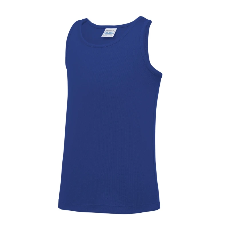 Image of AWDis Just Cool Plain Sleeveless Vest Top in Blue Size: 12-13 Years Blue Unisex 12-13 Years
