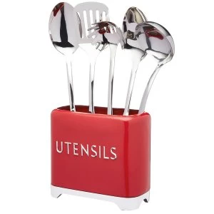 Image of Kitchen Craft Lovello Utensil Tin Scarlet