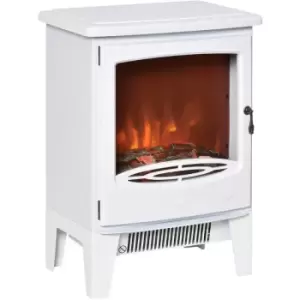 Image of Freestanding Electric Fireplace Stove Heater with Realistic Flame Effect White - White - Homcom