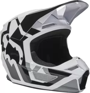 Image of Fox V1 Lux Motocross Helmet, black-white, Size 2XL, black-white, Size 2XL