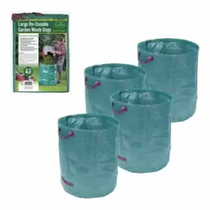 Image of Gardenkraft 4 Pack Of 272L Garden Waste Bags - Green