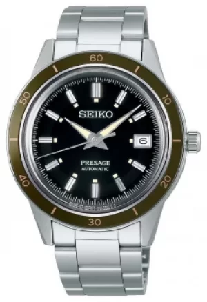 Image of Seiko Presage Style 60s Black Dial Steel Bracelet SRPG07J1 Watch