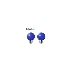 Image of 4W Blue LED Golf Ball Modern Coloured Light Bulb E27 (Pack of 2)