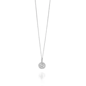 Image of Silver Round Cubic Zirconia Pave Surround Pendant P3962C