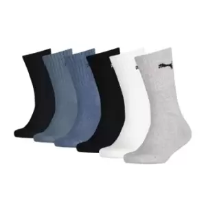 Image of Puma Crew Socks 6 Pack Juniors - Multi