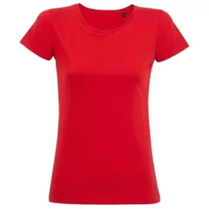 Image of SOLS Womens/Ladies Milo Organic T-Shirt (L) (Red)