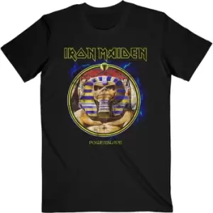 Image of Iron Maiden - Powerslave Mummy Circle Unisex XX-Large T-Shirt - Black