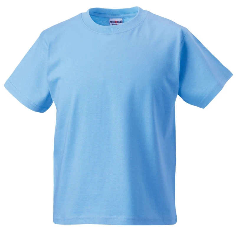 Image of Jerzees Schoolwear Jerzees Schoolgear Classic Plain T-Shirt in Blue Size: 3-4 Years Blue Unisex 3-4 Years