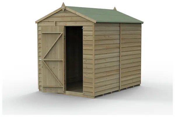 Image of Forest 4Life Wooden Overlap Windowless Apex Shed - 8 x 6ft