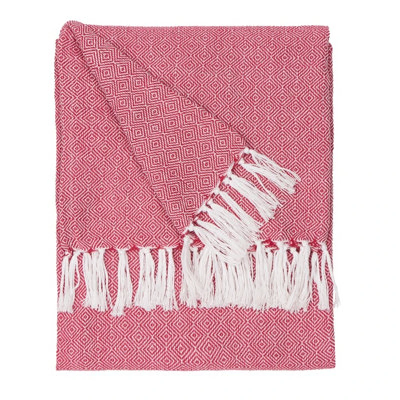 Image of Furn Dessa Woven Indoor/Outdoor Throw in Pink Size: 130cm x 180cm Pink Unisex 130cm x 180 cm