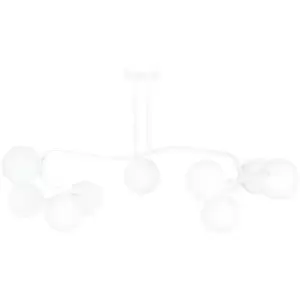 Image of Emibig Ragi White Globe Ceiling Light with White Glass Shades, 9x E14