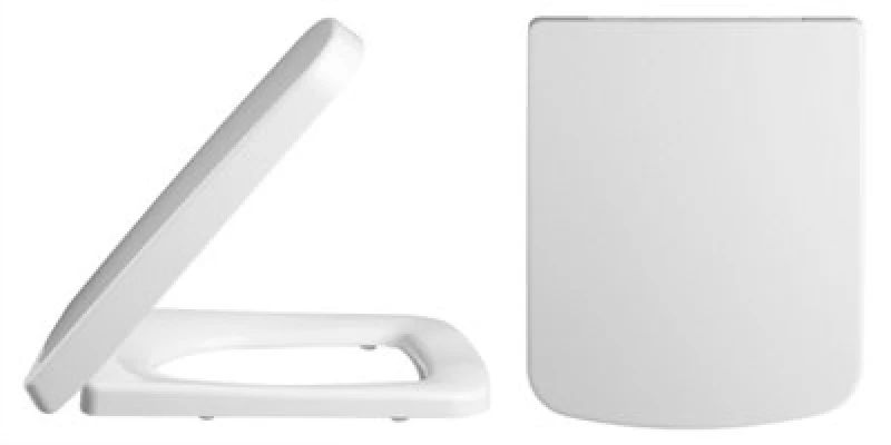 Image of Balterley Square Top Fix Soft Close Toilet Seat - Squared Edge - White White unisex