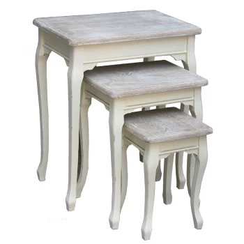 Image of Charles Bentley Maison Vintage Nesting Side Tables - Set of 3 Cream