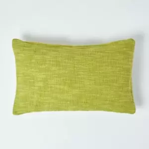 Image of Homescapes - Nirvana Cotton Green Rectangular Cushion Cover, 30 x 50cm - Green
