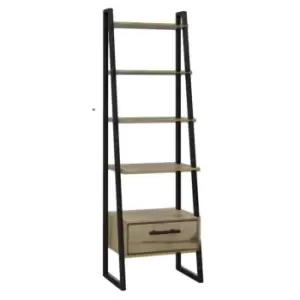 Image of Soft Furnishings Grey Polyurethane Upholstered Rectangular Stool with Black Metal Legs