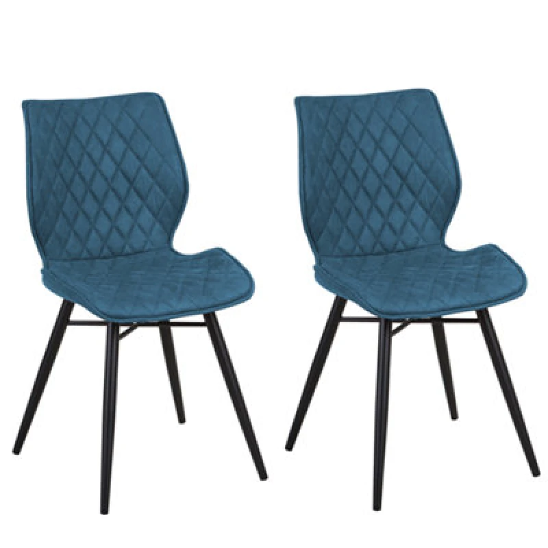 Image of Beliani Set Of 2 Dining Chairs Lisle Sea Blue