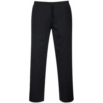 Image of Portwest - C070 - Black Sz Medium Regular Chefs Drawstring Trousers Waiter Kitchen