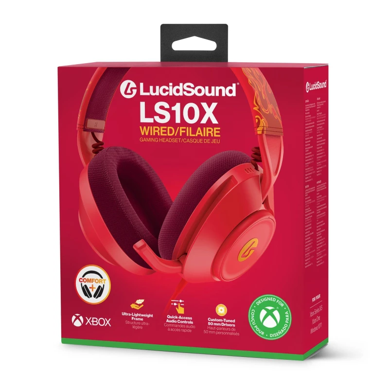 Image of PowerA LS10X Gen 2 Wired Gaming Headset for Xbox Series XS - Red Blaze Red unisex Mint