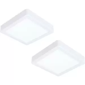 Image of 2 PACK Wall / Ceiling Light White 160mm Sqaure Surface Mounted 10.5W LED 3000K