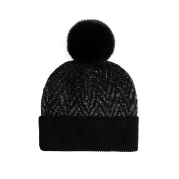 Image of Biba BIBA Chevron Knitted Beanie - Black