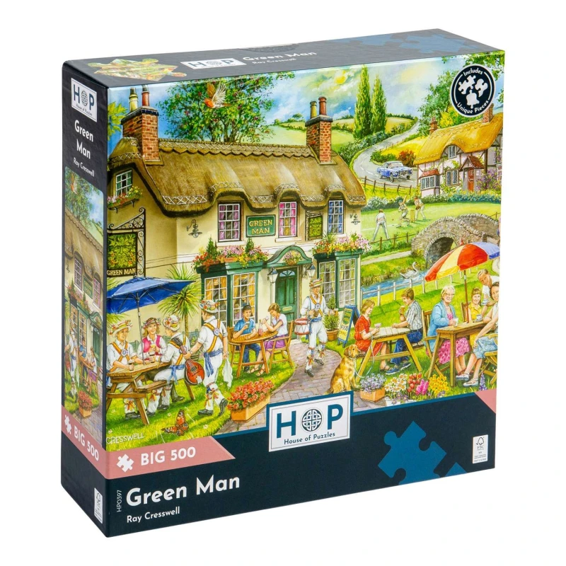 Image of The House Of Puzzles Green Man, BIG 500 Piece Jigsaw Puzzle Multicolor Unisex