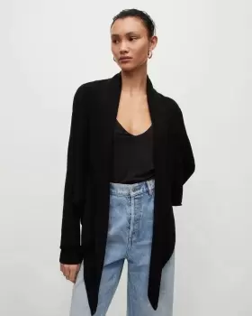 Image of AllSaints Wasson Merino Waterfall Pirate Cardigan