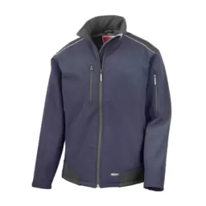 Image of Result Mens Ripstop Soft Shell Breathable Jacket (XL) (Navy/Black)