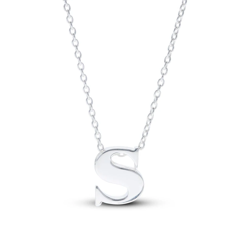 Image of Be You Sterling Silver lowercase Initial Necklace Silver female S