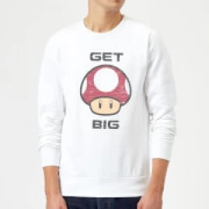 Image of Nintendo Super Mario Get Big Mushroom Sweatshirt - White - S