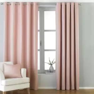 Image of Riva Home Atlantic Eyelet Ringtop Curtains (229 x 137cm) (Blush Pink)