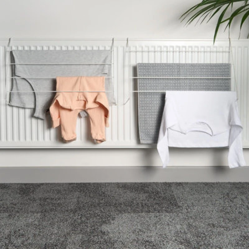 Image of OHS OHS 2 x Drying Rack Radiator Clothing Dryer Hanger Rail Foldable Storage in White White One Size Unisex 5027434201778