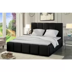 Image of Envisage Trade - Lurita Upholstered Beds - Plush Velvet, Small Double Size Frame, Black - Black