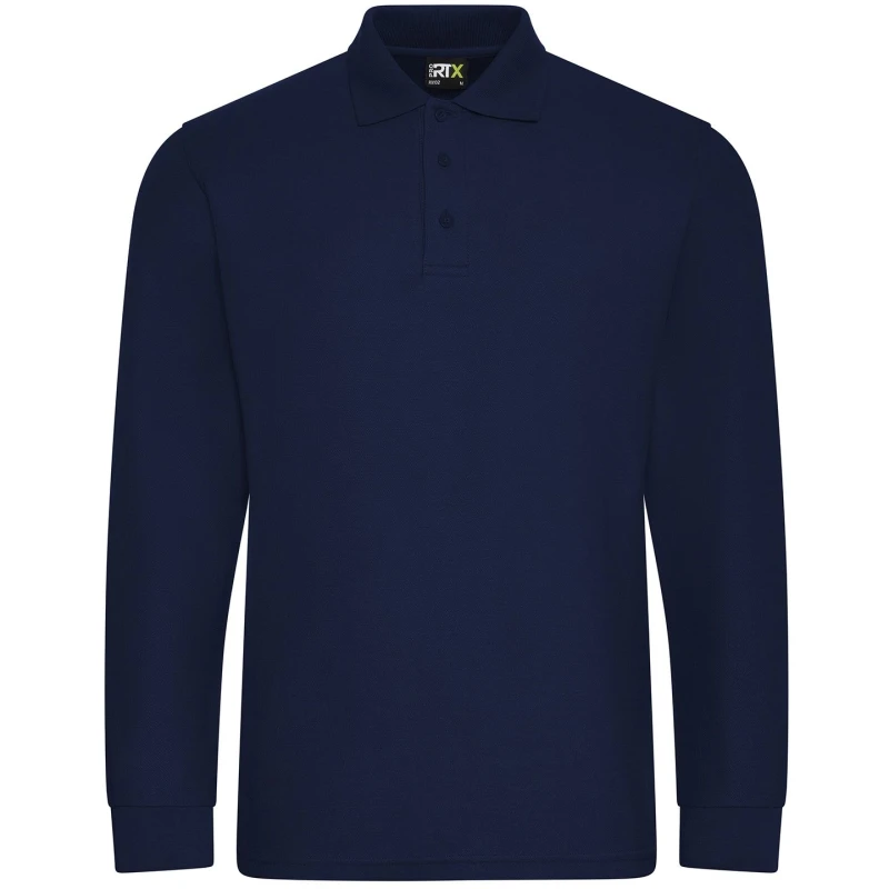 Image of PRORTX PRORTX Men Long-Sleeved Polo Shirt in Navy Size: Small Navy S Male 5063527956293