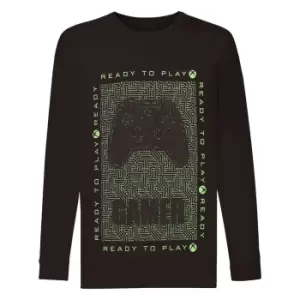 Image of Xbox Girls Ready To Play Long-Sleeved T-Shirt (9-10 Years) (Black)