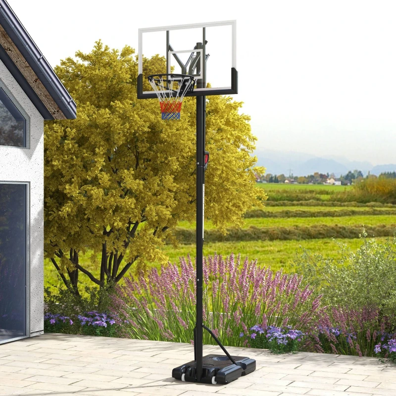 Image of SPORTNOW 2.35-3.05m Basketball Hoop and Stand with Weighted Base and Wheels TJ Hughes 5056725530068