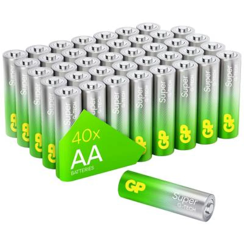 Image of GP Batteries 1x40 GP Super Alkaline AA Mignon Batterien PET Box...