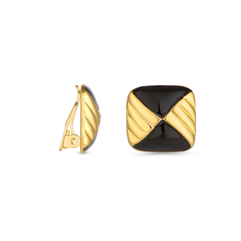 Image of Jon Richard Vintage Inspired Gold Plated Jet Enamel Earrings Jewellery Sets One Size Gold 70979010000