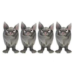 Image of Fang (Set of 4) Gothic Bats with Wings Closed Figurine