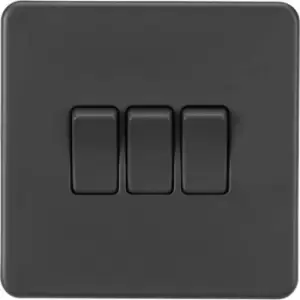 Image of MLA Knightsbridge 10AX 3 Gang 2-Way Switch Anthracite - SF4000AT