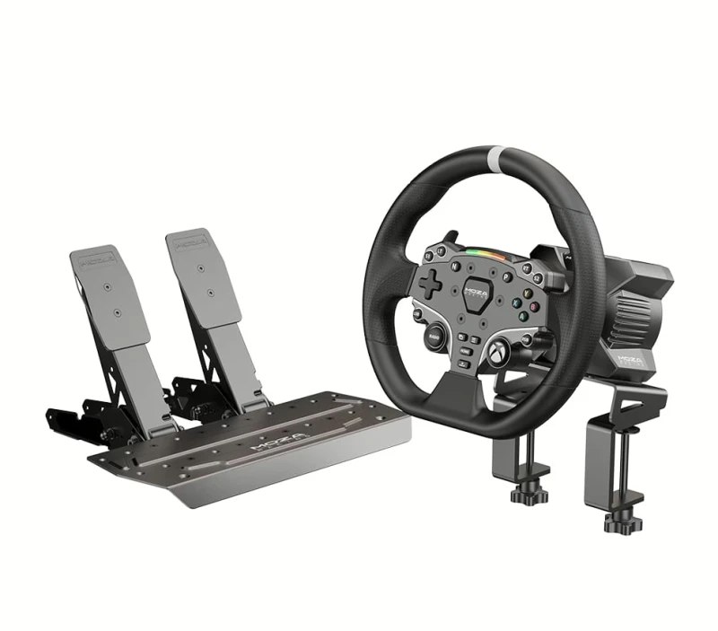 Image of MOZA R3 Racing Simulator Direct Drive Wheel and Pedals Bundle for Xbox & PC (RS053)