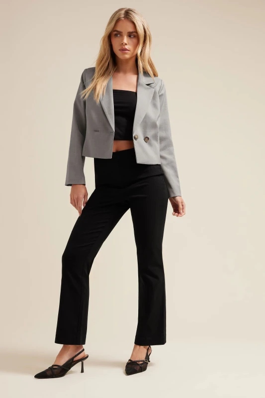 Image of PixieGirl Womens Petite Stretch Bootcut Trousers in Black Size: 8S Black Female 8S