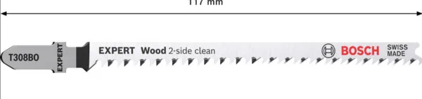 Image of Bosch Expert T308BO Wood Clean Cut Jigsaw Blades 2608900556 Pack Qty: Pack of 25