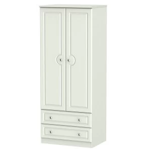 Image of Robert Dyas Montego Ready Assembled 2-Door 2-Drawer Gents Wardrobe - Ash Grey