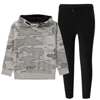 Image of Firetrap 2 Piece Jogger Set Junior Boys - Grey Marl/Black