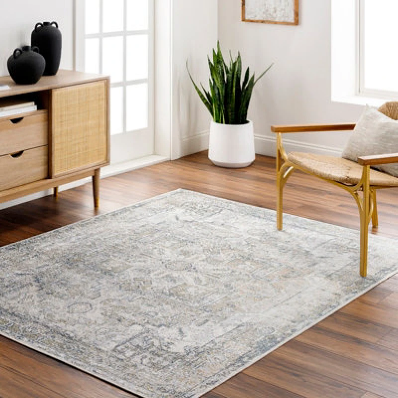 Image of Livabliss Machine Washable Traditionnal Boho Taupe Vivian Area Rug 200 X 275cm - Easy Care, Ideal For Living Room & Bedroom