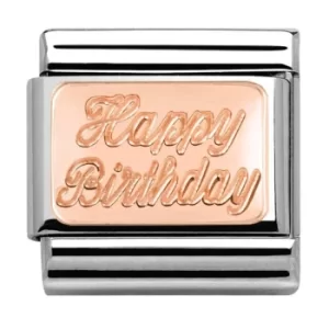 Image of Nomination CLASSIC Rose Gold Plates Happy Birthday Charm 430101/29