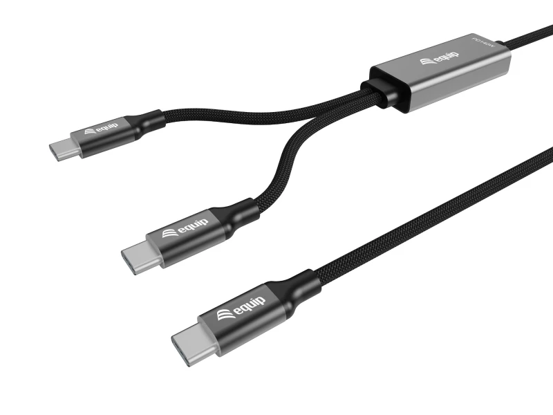 Image of Equip USB-C to C Y-Charging Cable. 1.5m. PD 140W. Black
