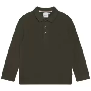 Image of Boss Long Sleeve Tonal Polo Shirt Junior Boys - Green